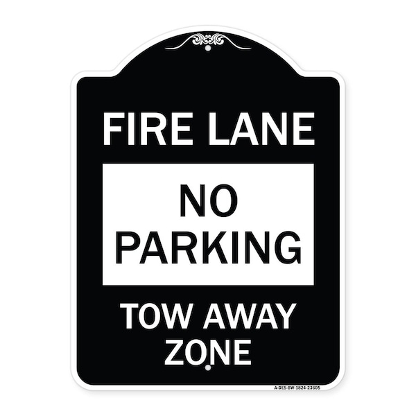 Signmission No Parking Tow-Away Zone Heavy-Gauge Aluminum Architectural Sign, 24" x 18", BW-1824-23605 A-DES-BW-1824-23605 - main